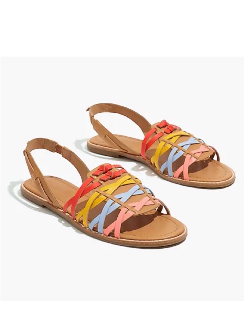Madewell The Maya Huarache Flat Sandals Desert Camel Multi Size 6